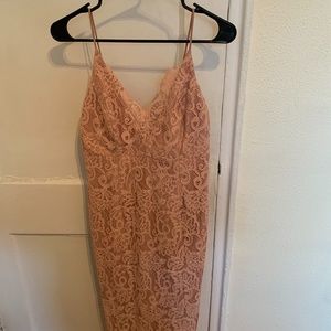 Bardot Pink Lace Midi Dress